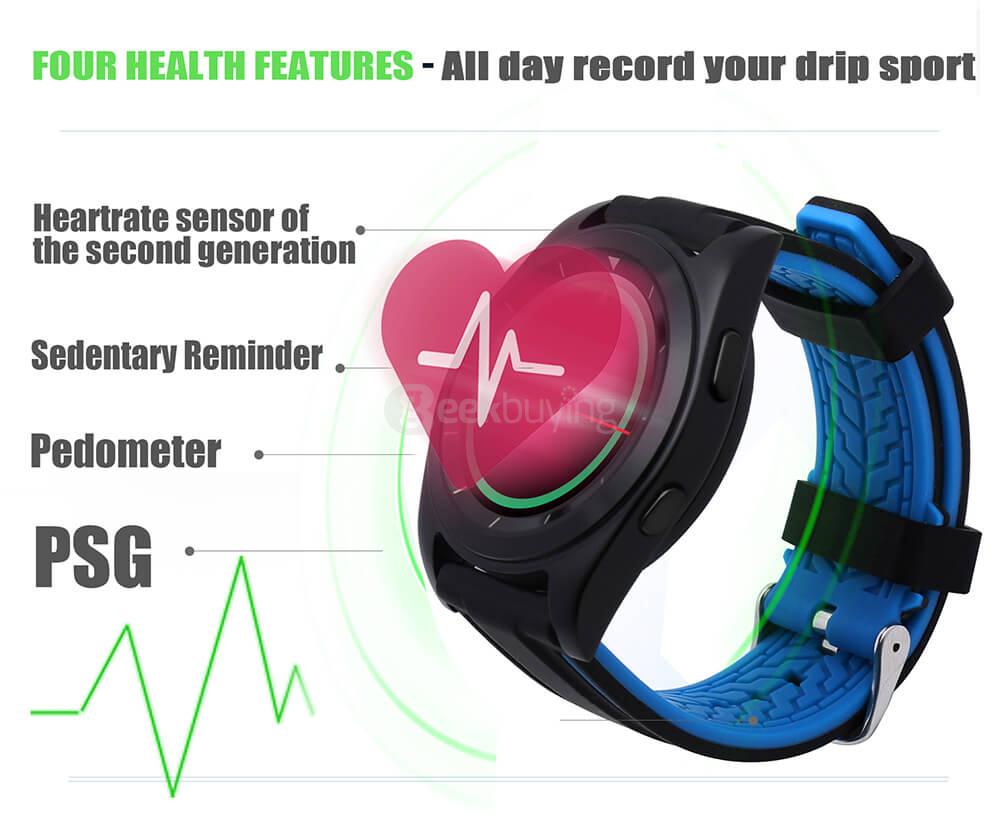 NO.1 G6 (EU/US Languages) Bluetooth 4.0 Smart Watch MTK2502 Heart Rate Monitor Sports Fitness Tracker for Android iOS (Metal Strap) - Silver