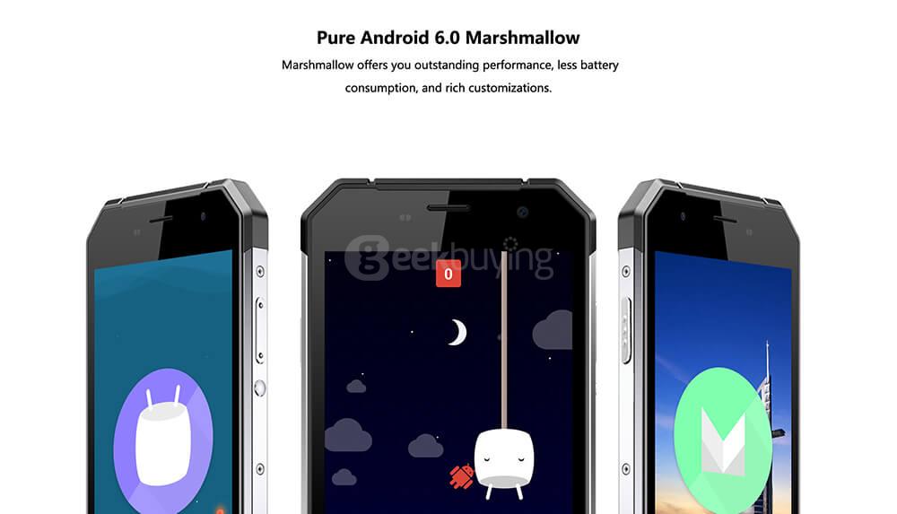 [HK Stock]NOMU S30 IP68 Waterproof 5.5inch FHD Android 6.0 4G LTE Rugged Phone MT6755 Octa-core 2.0GHz 4GB 64GB 16.0MP 5000mAh Battery NFC OTG - Silver