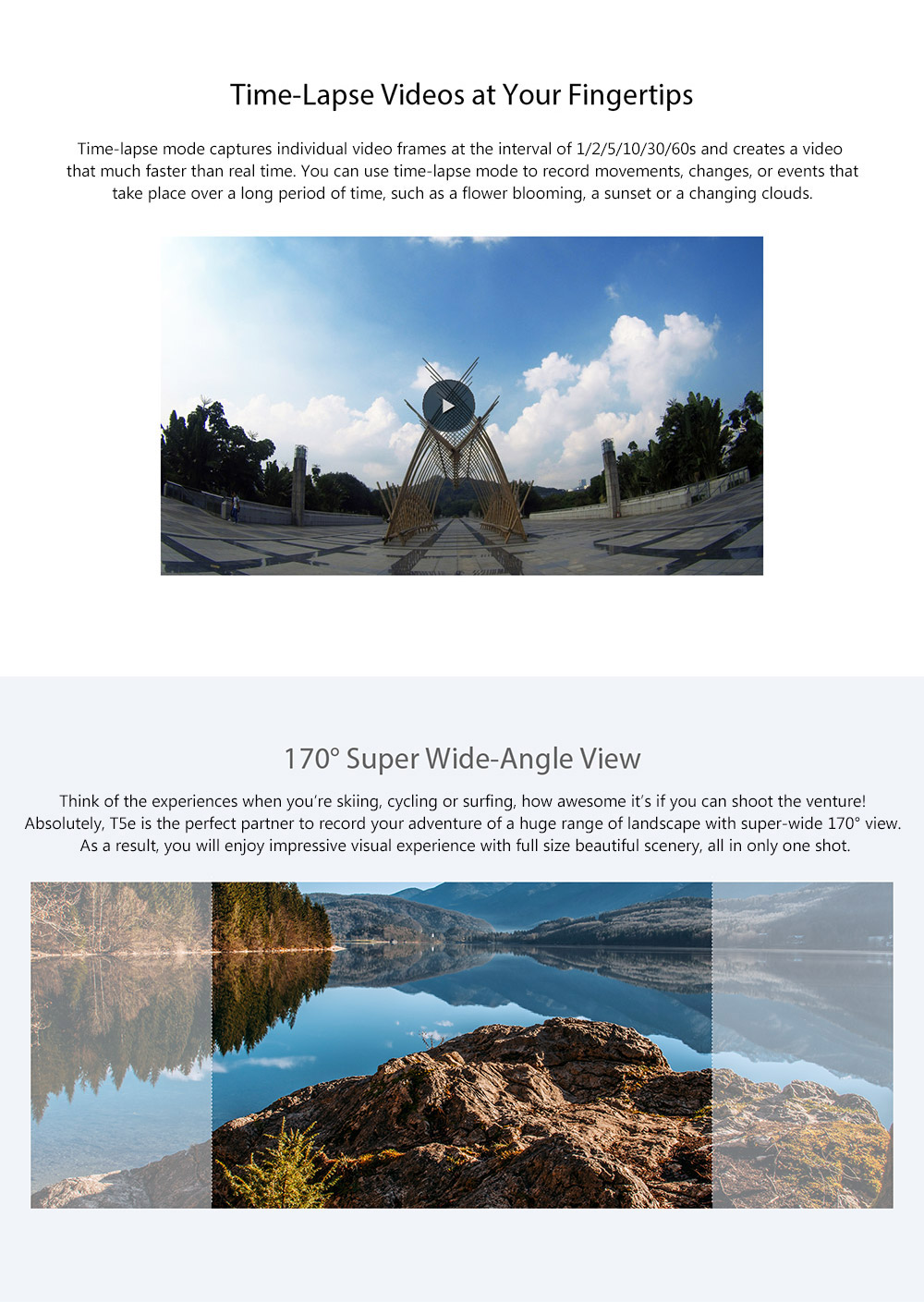 Original Thieye T5e WiFi 4K Action Camera Ambarella A12LS75 Sony IMX117 2.0