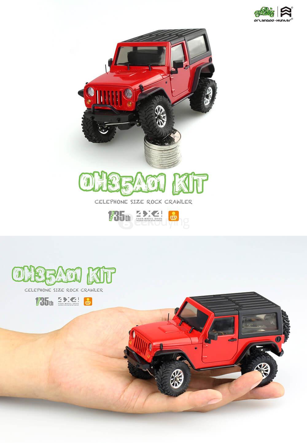 Orlandoo OH35A01 Kit Hunter 1/35 DIY Jeep Rubicon Micro Crawler