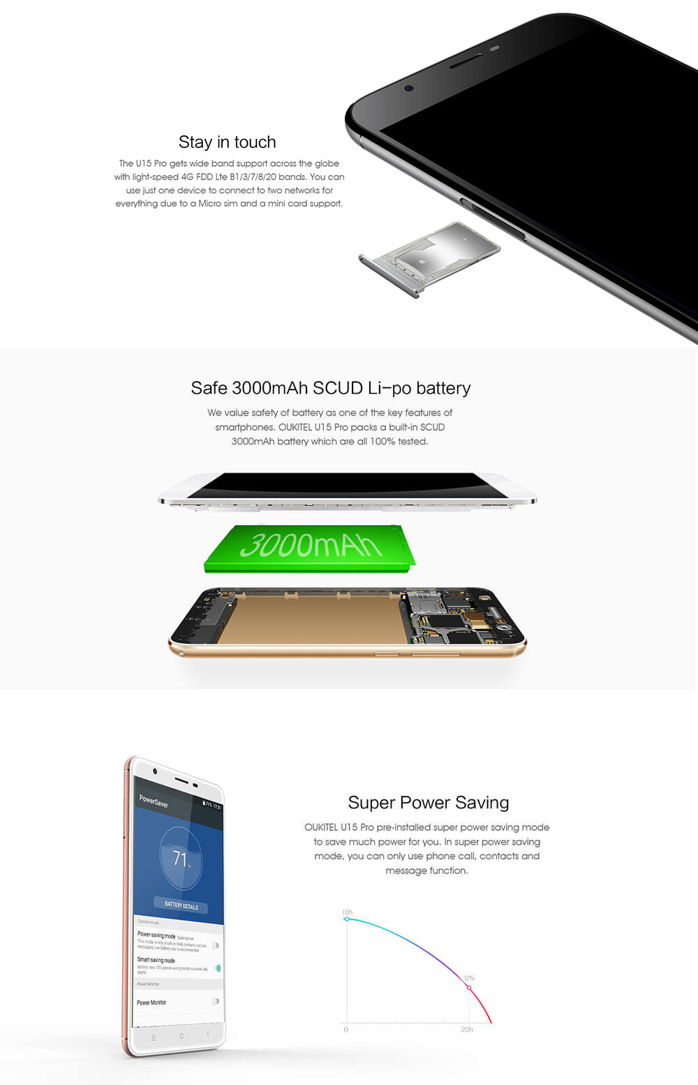 [HK Stock]Oukitel U15 PRO 5.5inch 2.5D HD Android 6.0 Smartphone MT6753 Octa Core 1.3GHz 3GB RAM 32GB ROM 16.0MP TOUCH ID OTG LED Notification - Rose Gold