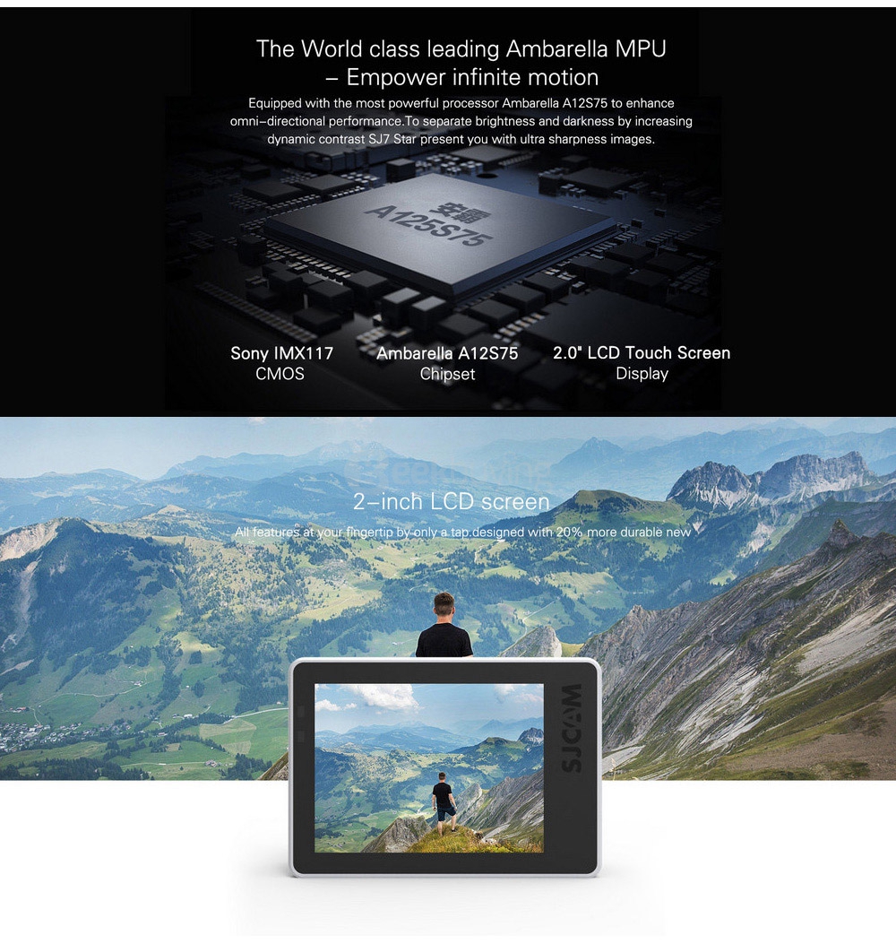 Original SJCAM SJ7 STAR 4K WIFI Action Camera SONY IMX117 CMOS 2.0