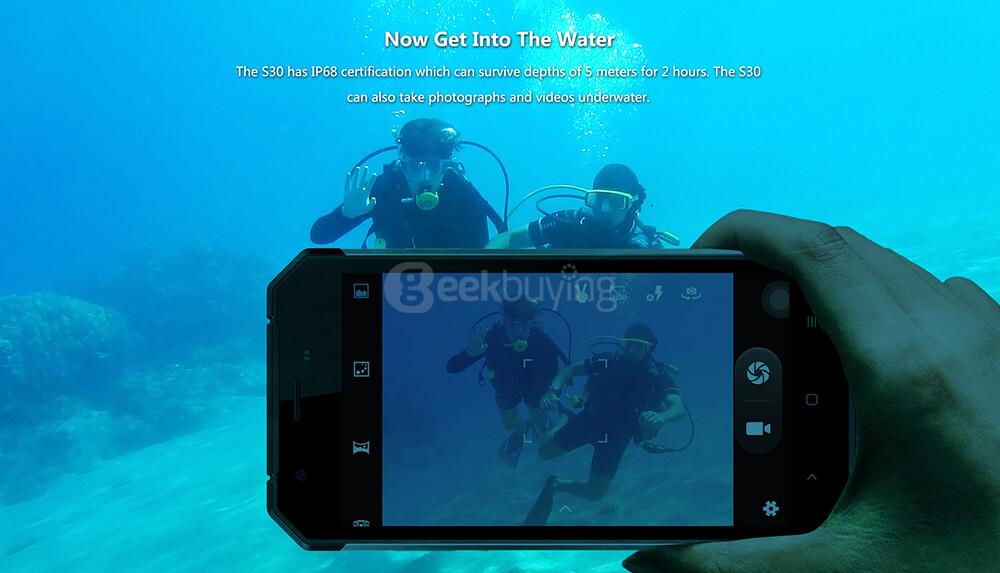 [HK Stock]NOMU S30 IP68 Waterproof 5.5inch FHD Android 6.0 4G LTE Rugged Phone MT6755 Octa-core 2.0GHz 4GB 64GB 16.0MP 5000mAh Battery NFC OTG - Black