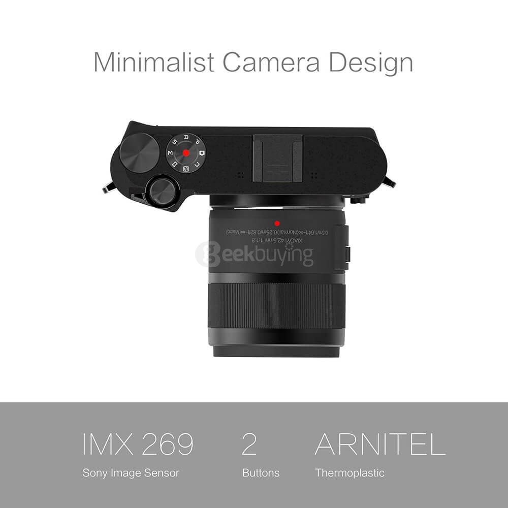 [HK Stock]Original YI M1 Mirrorless Camera WiFi 4K Camera Standard Lens IMX269 Sensor 20MP 3.0