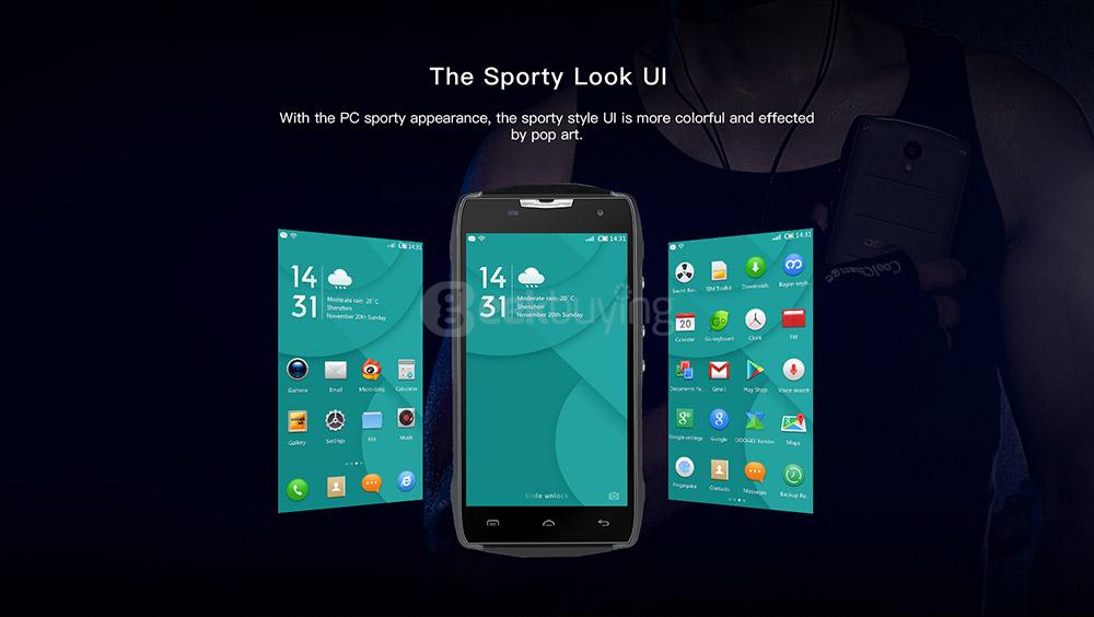 [HK Stock]Doogee T5 LITE 5.0inch HD Android 6.0 IP67 Waterproof Business Sport Phone MT6735 Quad Core 1.0GHz 2GB 16GB 5.0MP 8.0MP OTG 4500mAh Battery - Black