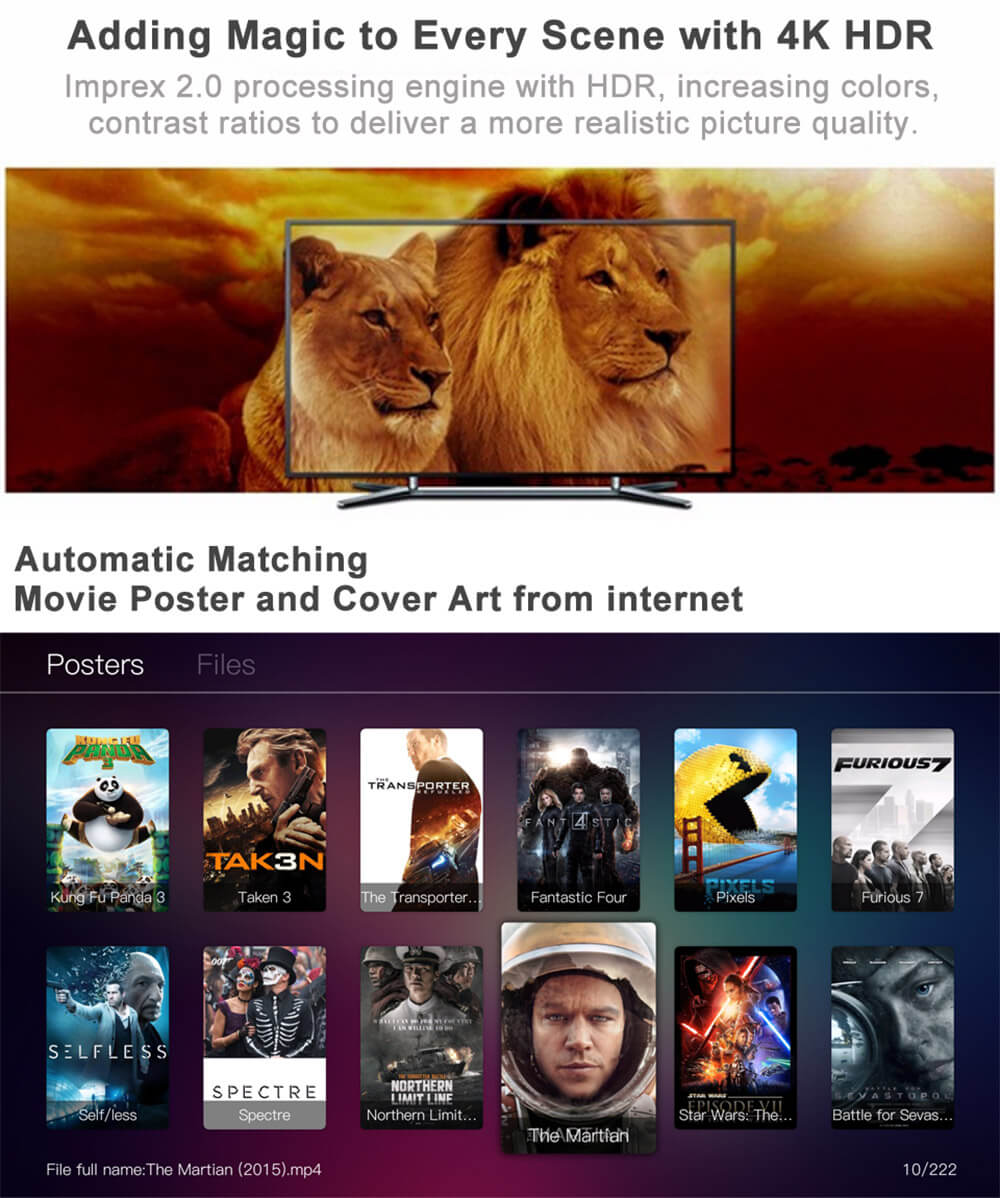 Egreat A5 Hi3798CV200 4K HDR 2G/8G TV BOX 802.11AC WIFI 1000M LAN Dolby DTS-HD 3.5