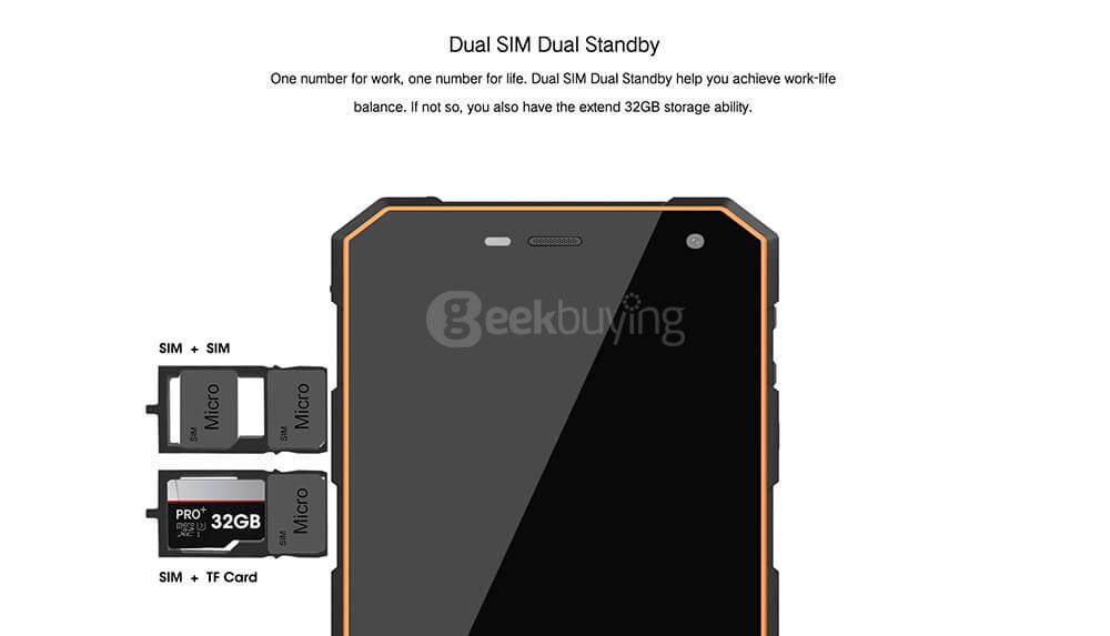 [HK Stock]NOMU S10 IP68 Waterproof 5.0inch HD Android 6.0 4G LTE Rugged Phone MT6737T Quad-core 1.5GHz 2GB 16GB 13.0MP 5000mAh Battery OTG - Orange