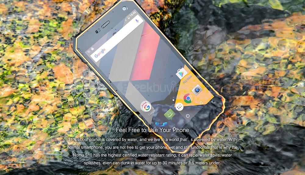 [HK Stock]NOMU S10 IP68 Waterproof 5.0inch HD Android 6.0 4G LTE Rugged Phone MT6737T Quad-core 1.5GHz 2GB 16GB 13.0MP 5000mAh Battery OTG - Orange