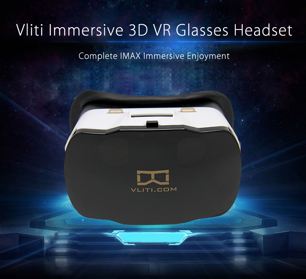VLITI OP-001 FOV100 Immersive 3D VR Virtual Reality Headset IPD Focus Adjustable for 4-5.5 Inches Smartphones