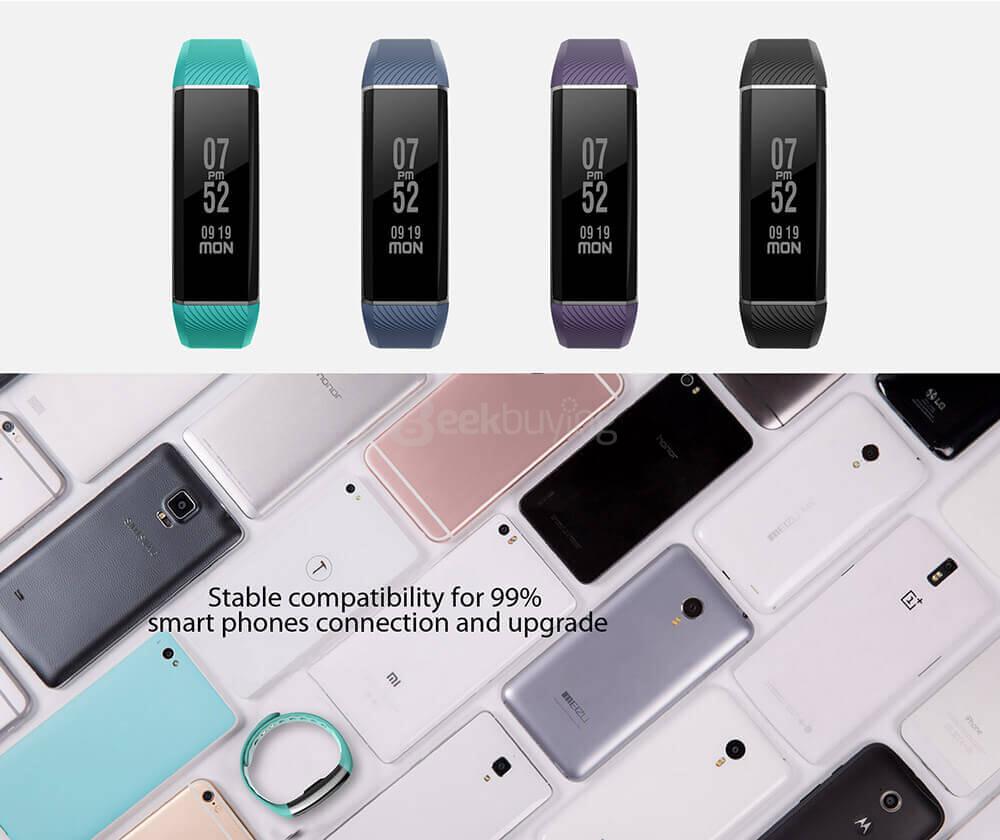 Zeblaze ZeBand BLE4.0 Heart Rate Monitor Smartband IP67 Swimming Mode Sleep Fitness Tracker OLED Display for Android iOS - Blue
