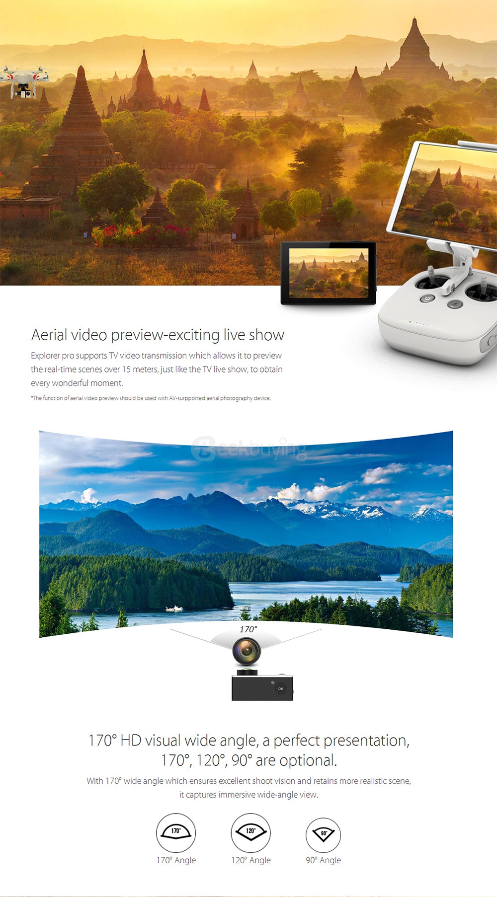 Elephone Explorer Pro 2.0inch TFT 4K 12MP NTK96660  WiFi Action Camera with 170 / 120 / 90 Wide Angles  Voice Broadcast Sports Camera with 2.4G Remote Controller  -  Silver