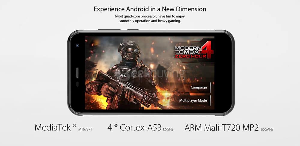 [HK Stock]NOMU S20 IP68 Waterproof 5.0inch HD Android 6.0 4G LTE Rugged Phone MT6737T Octa-core 1.5GHz 3GB 32GB 13.0MP 3000mAh Battery OTG - Silver