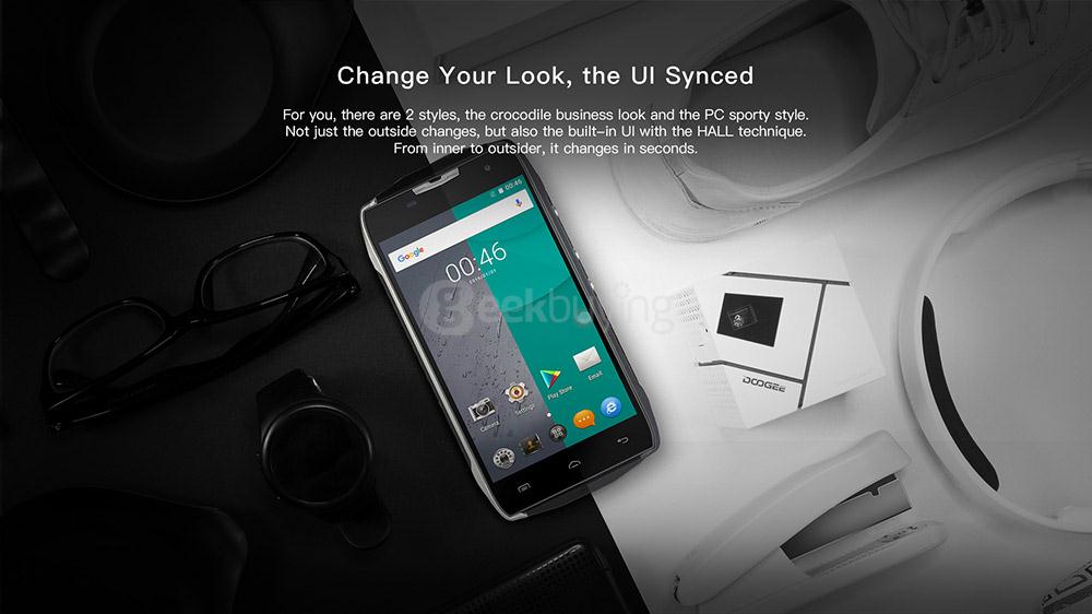 [HK Stock]Doogee T5 LITE 5.0inch HD Android 6.0 IP67 Waterproof Business Sport Phone MT6735 Quad Core 1.0GHz 2GB 16GB 5.0MP 8.0MP OTG 4500mAh Battery - Black