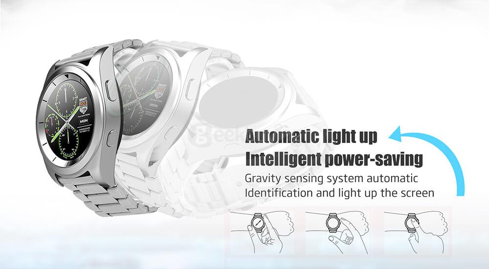 NO.1 G6 (EU/US Languages) Bluetooth 4.0 Smart Watch MTK2502 Heart Rate Monitor Sports Fitness Tracker for Android iOS (Metal Strap) - Silver