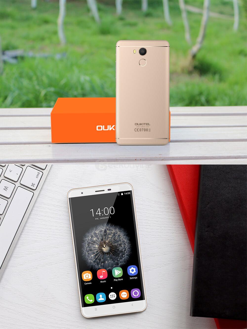 [HK Stock]Oukitel U15 PRO 5.5inch 2.5D HD Android 6.0 Smartphone MT6753 Octa Core 1.3GHz 3GB RAM 32GB ROM 16.0MP TOUCH ID OTG LED Notification - Gold