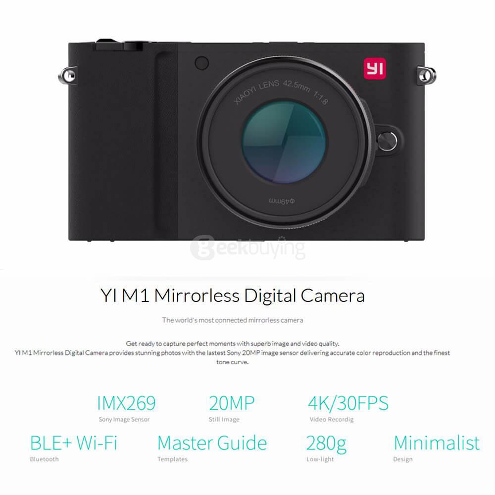 [HK Stock]Original YI M1 Mirrorless Camera WiFi 4K Camera Standard Lens IMX269 Sensor 20MP 3.0