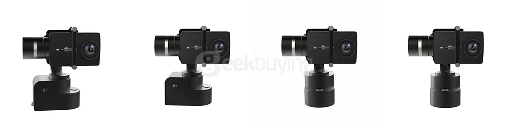 [HK Stock][Official International Version] Xiaoyi YI 3-axis Handheld Gimbal Stabilizer YI 4K Action Camera Kit Ambarella A9SE75 Sony IMX377 12MP 155&lrm; Degree 1400mAh EIS LDC Sport Camera - Black