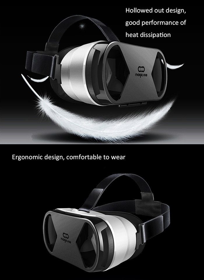MAGICSEE G1 F0V120 Immersive 3D Virtual Reality VR Headset VR Box for 4 - 6 inch Smartphones - White