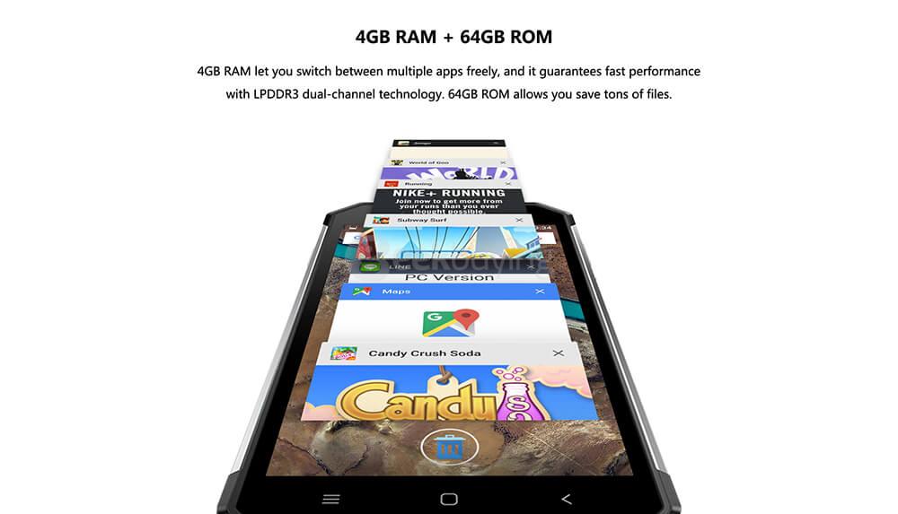 [HK Stock]NOMU S30 IP68 Waterproof 5.5inch FHD Android 6.0 4G LTE Rugged Phone MT6755 Octa-core 2.0GHz 4GB 64GB 16.0MP 5000mAh Battery NFC OTG - Black