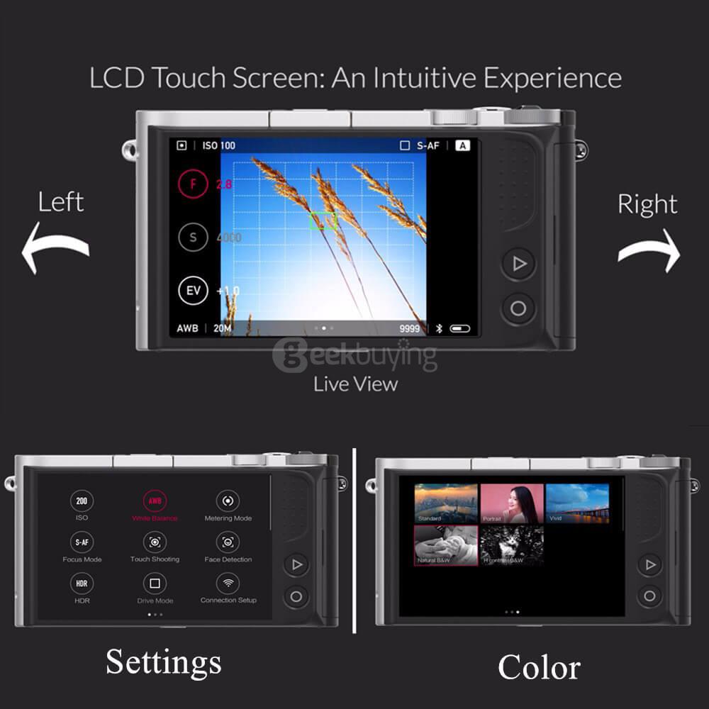 [HK Stock]Original YI M1 Mirrorless Camera WiFi 4K Camera Standard Lens IMX269 Sensor 20MP 3.0