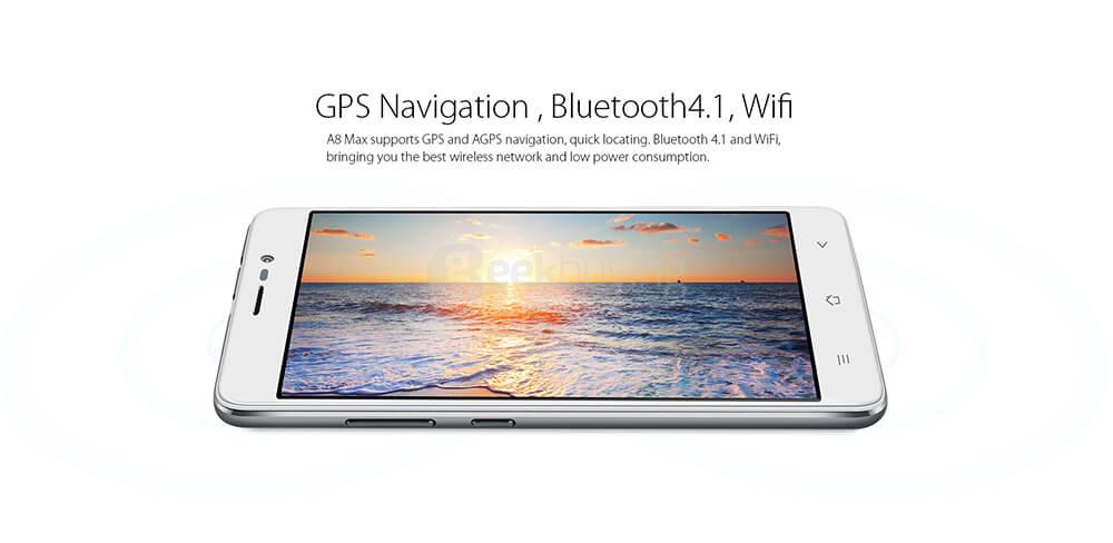 [Spain Stock]Blackview A8 MAX 5.5inch HD 2.5D Arc Screen Android 6.0 4G LTE Smartphone MT6737 Quad Core 1.3GHz 2GB RAM 16GB ROM 5.0MP 8.0MP - Gold