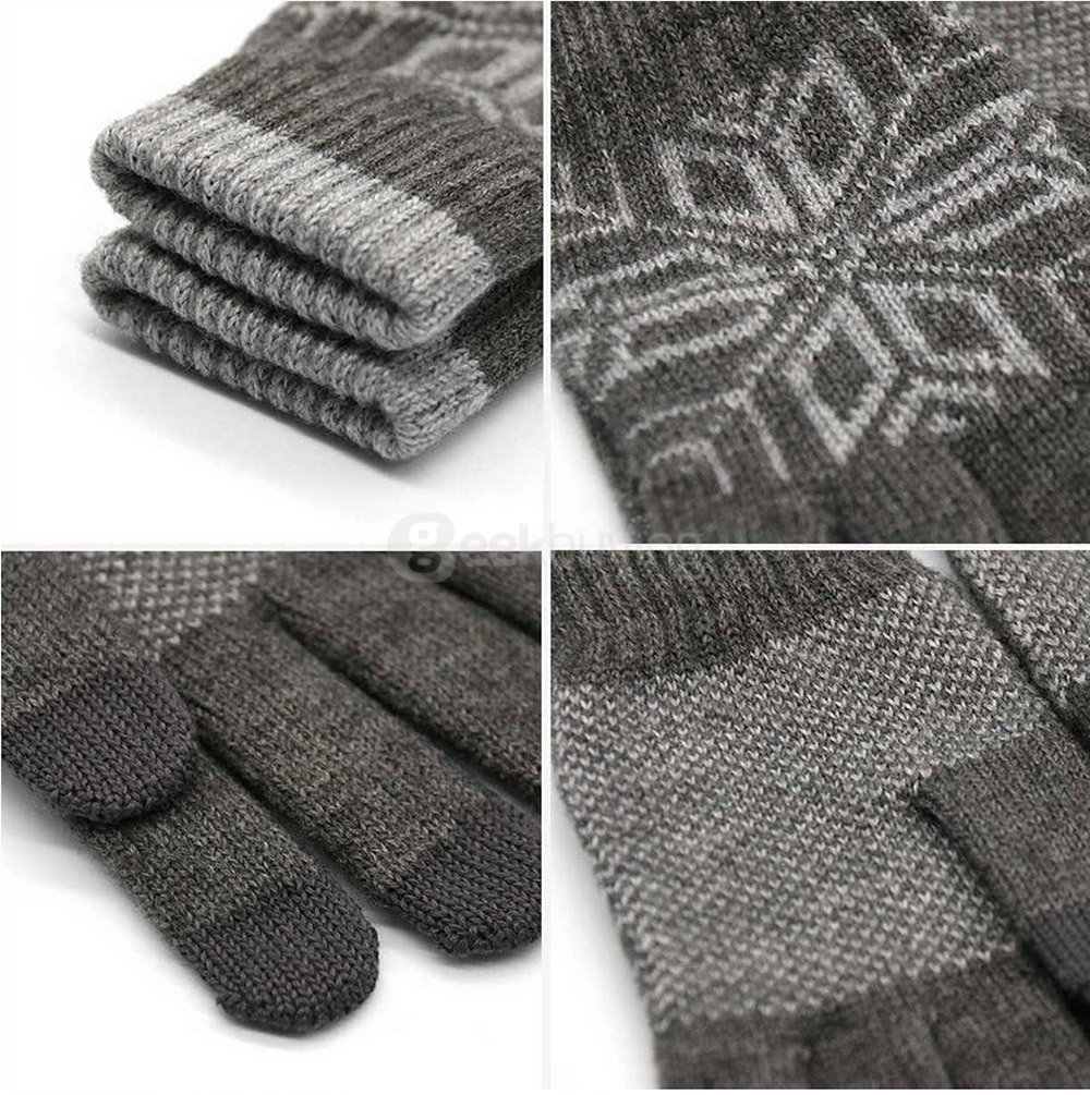 Original Xiaomi Wool Finger Touch Screen Winter Gloves For Smart Phones Tablets Male Models - Blue