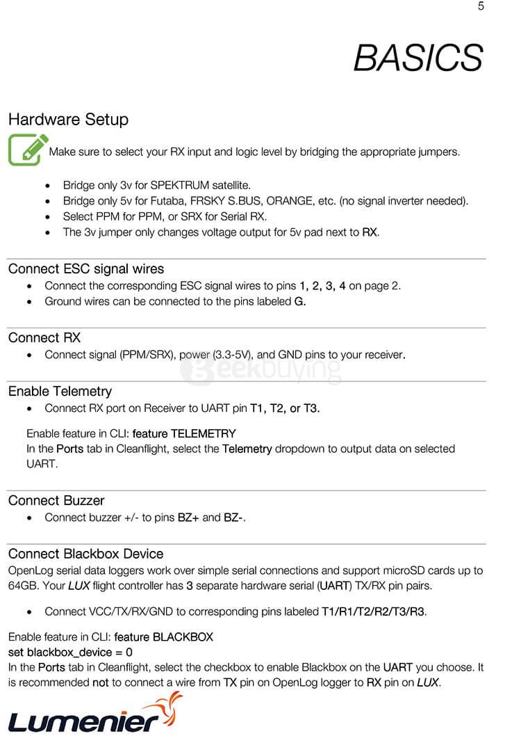 LUX Racer Flight Controller 32-bit Support PPM Serial RX Flight Controller For Multirotor Racing Quadcopters