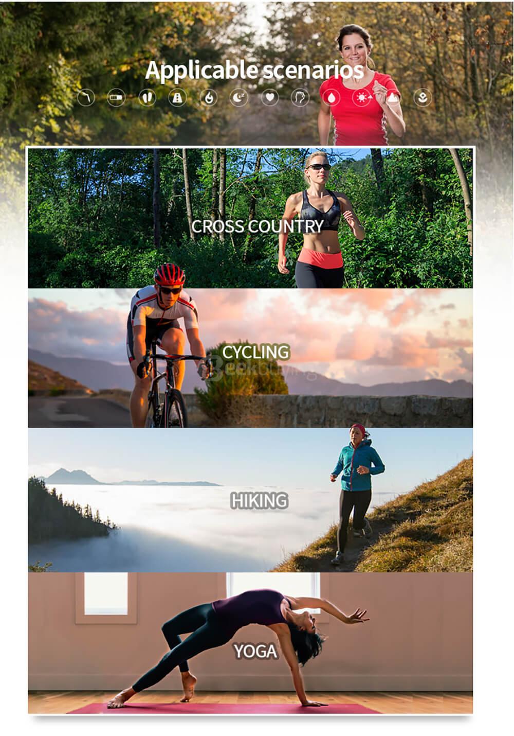 Hesvit G1 Bluetooth 4.0 Smart Bracelet Heart Rate Monitor Skin Temperature Measurement Automatic Activity Tracker for Andriod iOS - Black