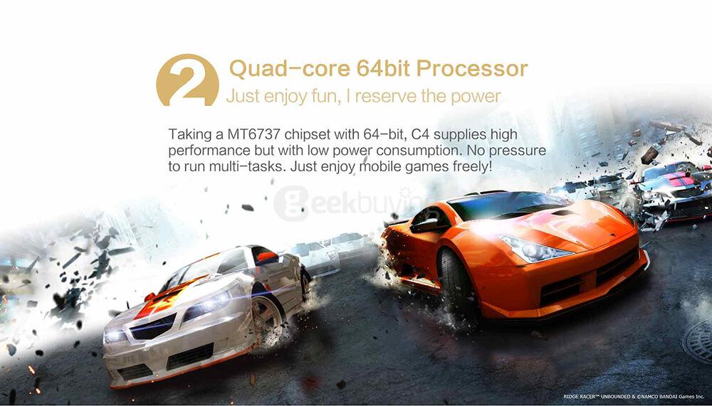 [HK Stock]Oukitel C4 5.0inch HD Android 6.0 4G LTE Smartphone MT6737 Quad Core 1.3 GHz 1GB RAM 8GB ROM 5.0MP Camera WIFI GPS  - Black