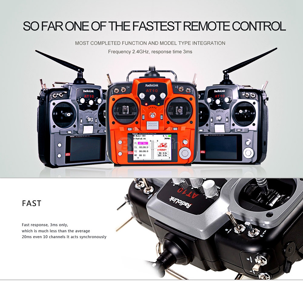 Radiolink AT10 2.4G 10CH Transmitter With R10D Receiver Mode 2