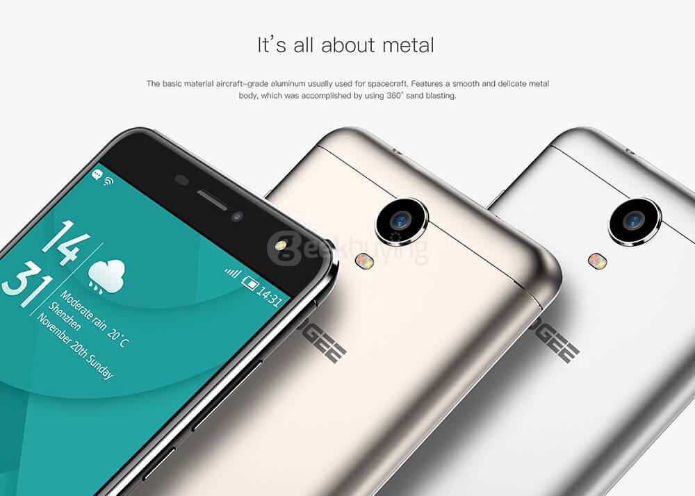 [HK Stock]Doogee X7 Pro 6.0 inch HD Android 6.0 4G LTE Smartphone MT6737 Quad Core 1.3GHz 2GB RAM 16GB ROM 13.0MP VR Supported OTG Fast Charge - Gold