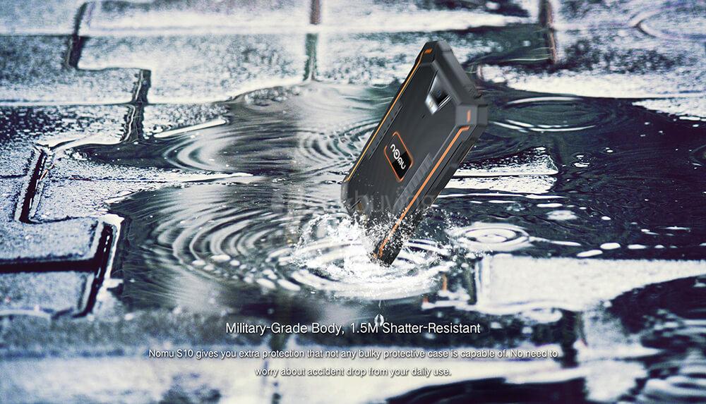 NOMU S10 IP68 Waterproof 5.0inch HD Android 6.0 4G LTE Rugged Phone MT6737T Quad-core 1.5GHz 2GB 16GB 13.0MP 5000mAh Battery OTG - Orange