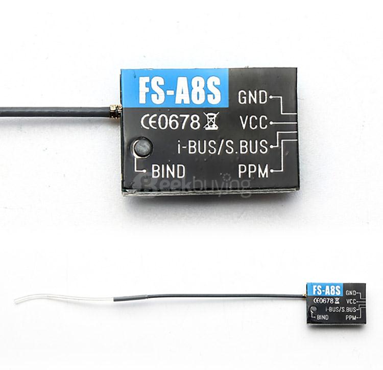 Flysky FS-A8S 2.4G 8CH Mini Receiver with PPM i-BUS SBUS Output