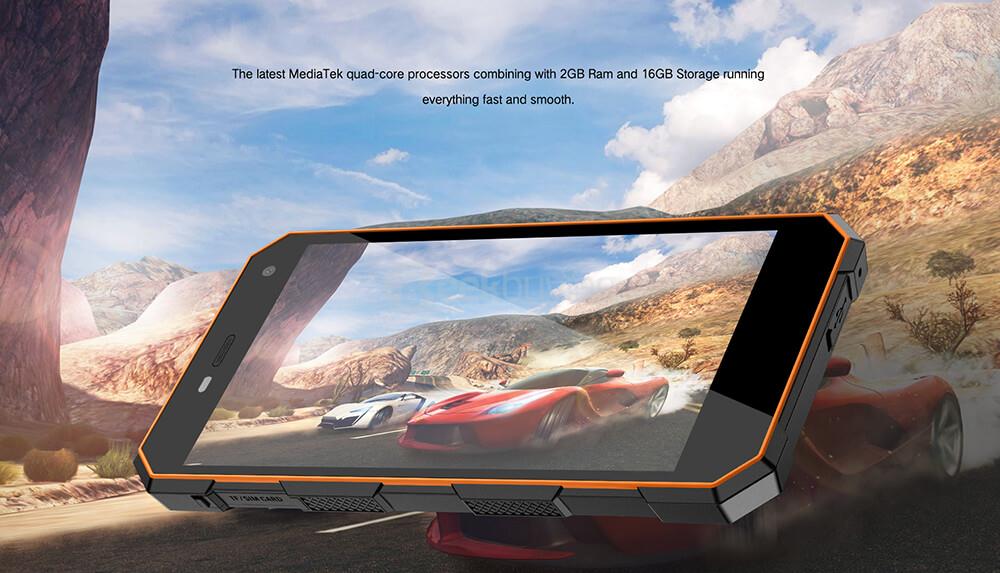 NOMU S10 IP68 Waterproof 5.0inch HD Android 6.0 4G LTE Rugged Phone MT6737T Quad-core 1.5GHz 2GB 16GB 13.0MP 5000mAh Battery OTG - Orange