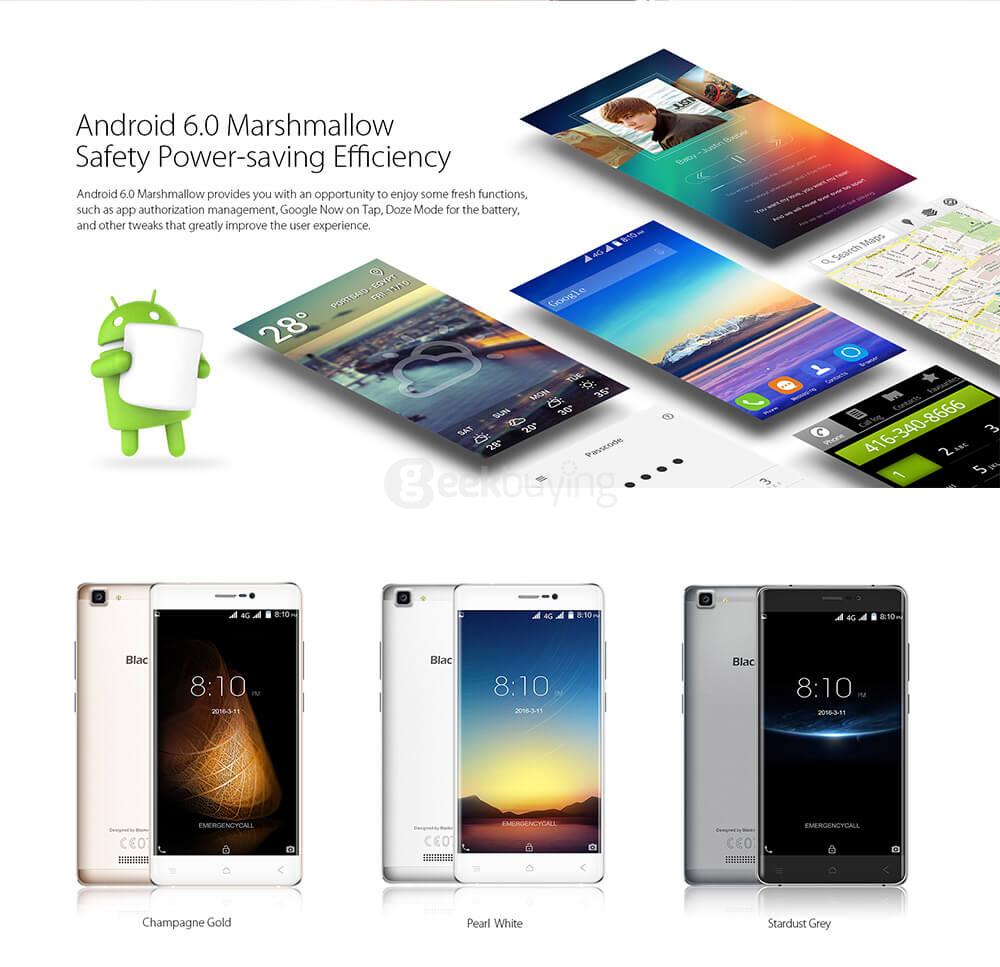 [HK Stock]Blackview A8 MAX 5.5inch HD 2.5D Arc Screen Android 6.0 4G LTE Smartphone MT6737 Quad Core 1.3GHz 2GB RAM 16GB ROM 5.0MP 8.0MP - Silver