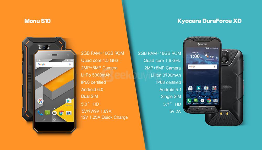 [HK Stock]NOMU S10 IP68 Waterproof 5.0inch HD Android 6.0 4G LTE Rugged Phone MT6737T Quad-core 1.5GHz 2GB 16GB 13.0MP 5000mAh Battery OTG - Orange