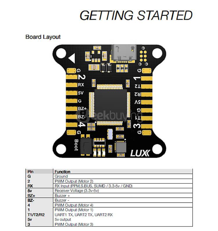 LUX Racer Flight Controller 32-bit Support PPM Serial RX Flight Controller For Multirotor Racing Quadcopters
