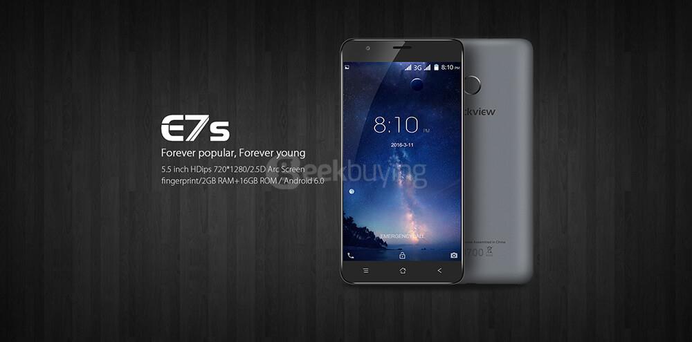 [HK Stock]Blackview E7S 5.5inch HD 2.5D Screen Android 6.0 Smartphone MT6580 Quad Core 1.3GHz 2GB RAM 16GB ROM 8.0MP Touch ID - White