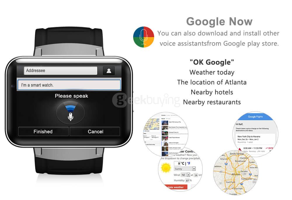 Makibes DM98 3G Smart Watch Phone Android 4.4 MTK6572 Quad Core 1.2GHz 512MB/4GB Bluetooth WiFi GPS Google Now 900mAh Battery 0.3MP Camera - Silver