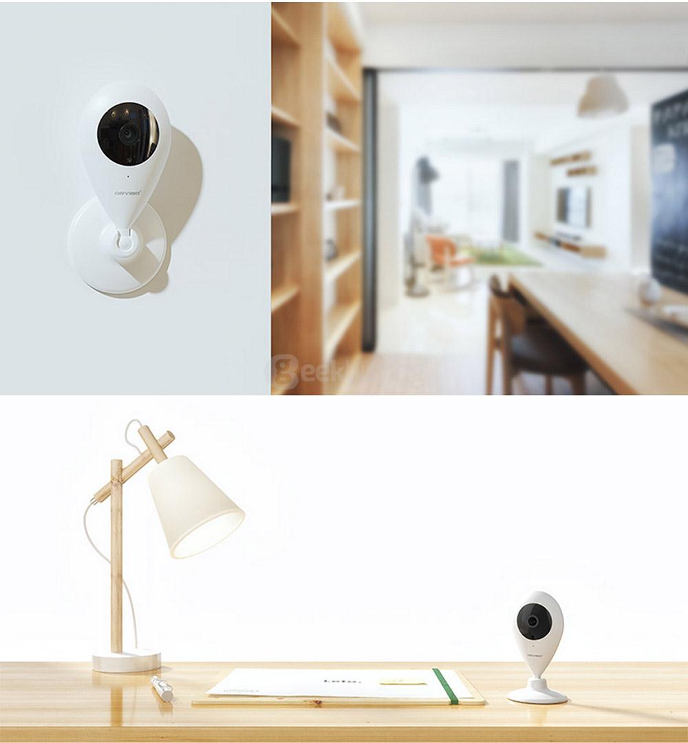 Orvibo SC10W Smart WiFi 720P HD 1.0MP IP Camera Night Vision Motion Sound Detection 113 Degree FOV Playback  -  WHITE