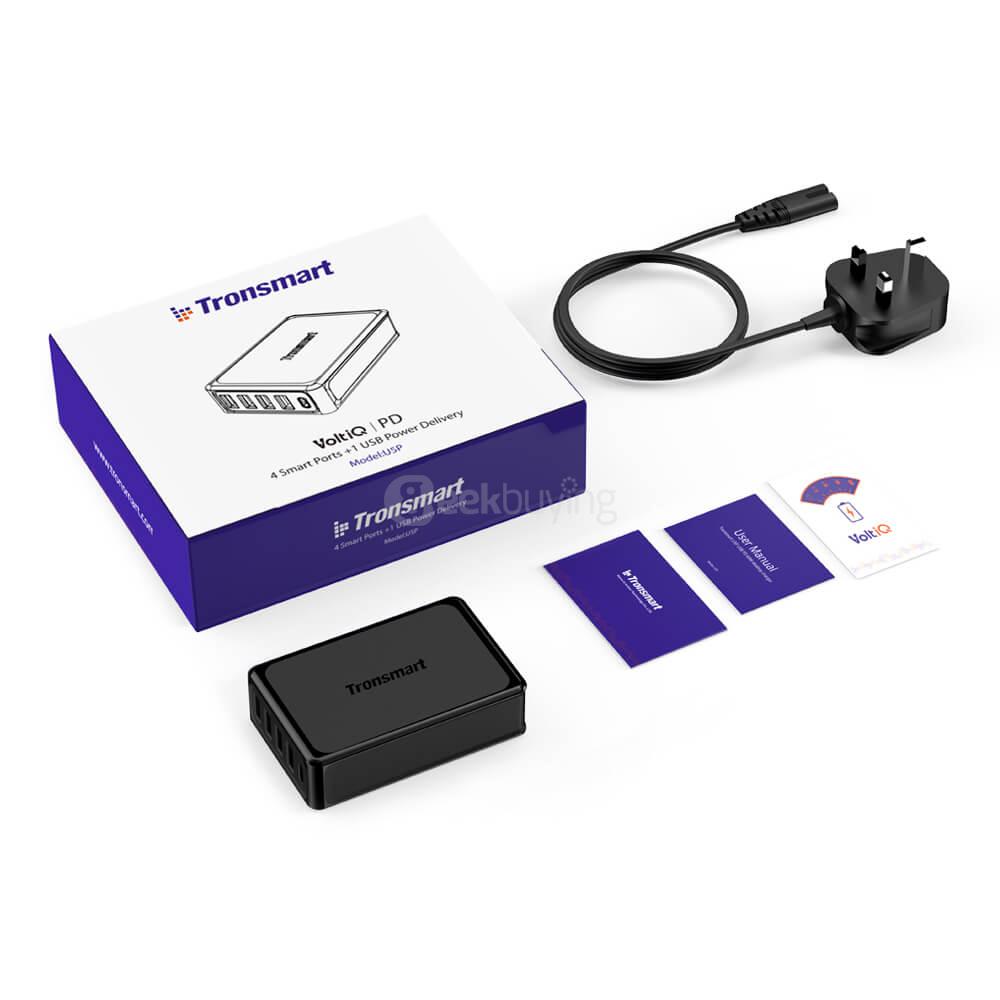 Tronsmart 60W USB-C 5-Port Desktop Charger with Power Delivery for Google Pixel/Pixel XL MacBook (2016 Model) iPad Pro and VoltiQ for iPhone Samsung & More - UK