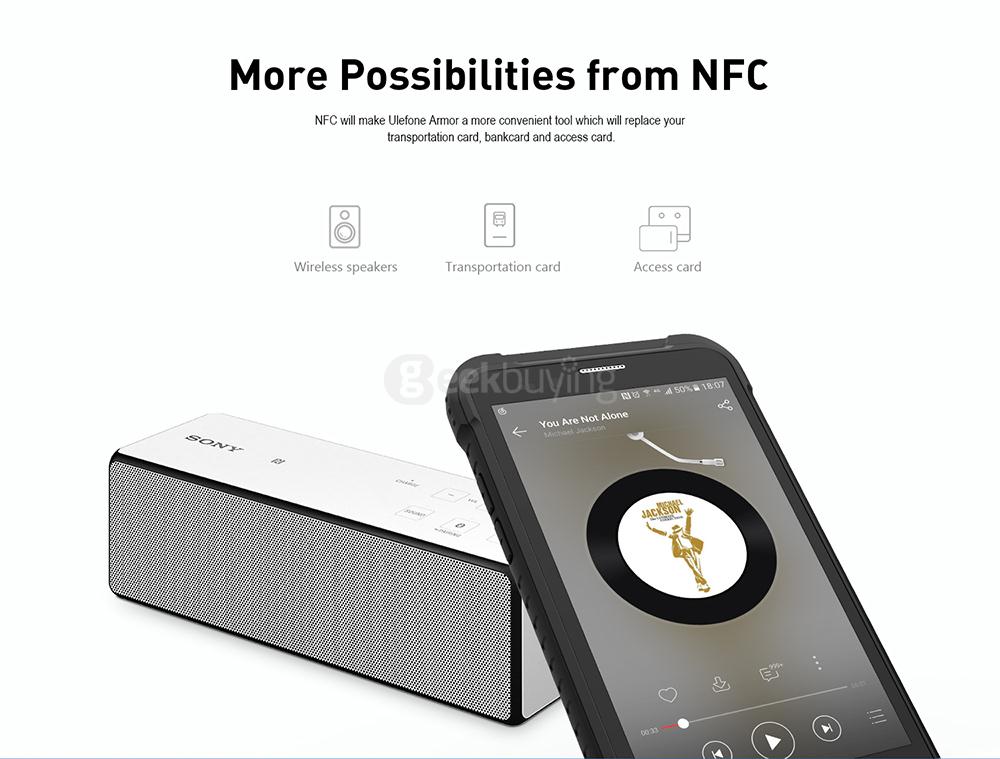 [HK Stock]Ulefone ARMOR IP68 Waterproof 4.7-inch HD Android 6.0 Rugged Smartphone 3GB 32GB MT6753 Octa Core 13.0MP GPS SOS OTG NFC- Black