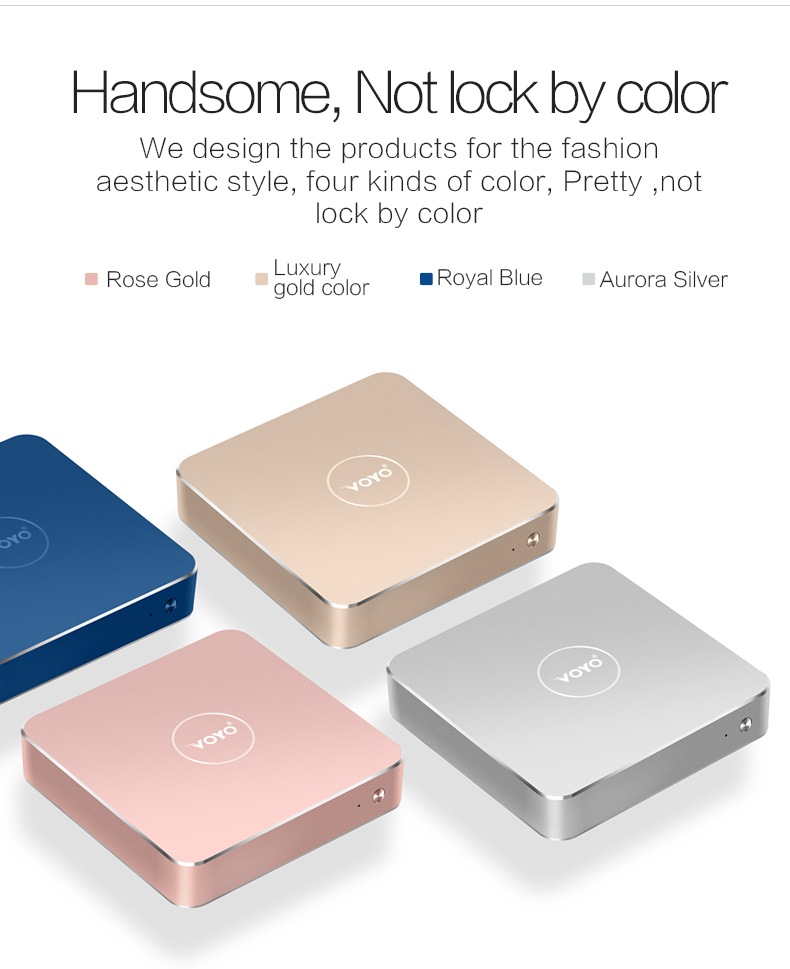 VOYO VMac (V1) Mini PC Licensed Windows 10.1 64bit Intel Apollo Lake Celeron N3450 4G DDR3L 128G SSD 4K 2.4G/5G WIFI Gigabit LAN LibreELEC - Gold