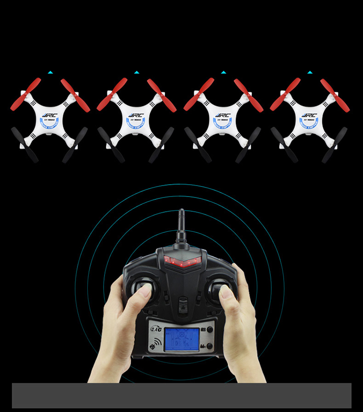 JJRC 1000 Updated ersion 2.4G 4CH 6 Axis Gyro RC Quadcopter With LED RTF LCD Remote Controller - White