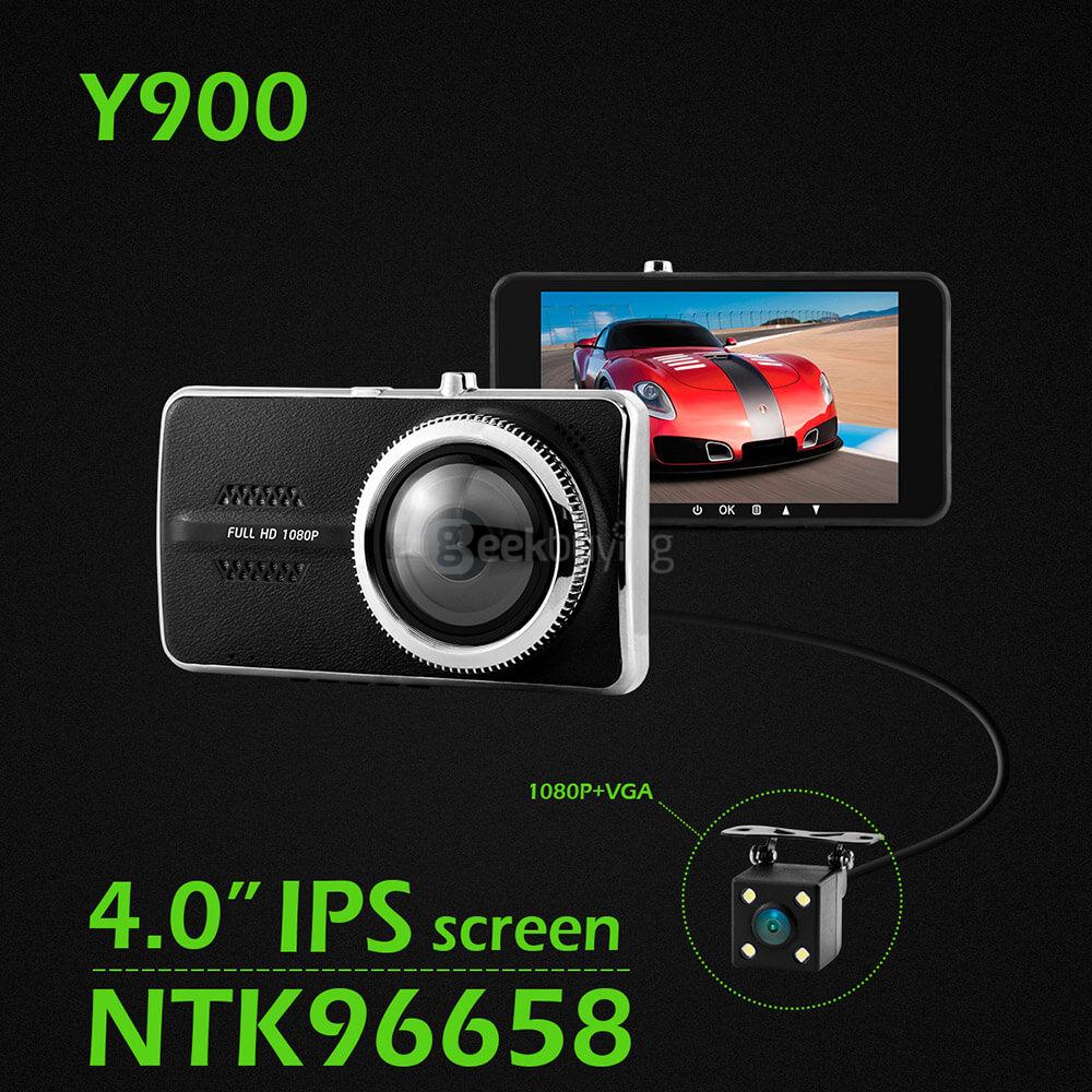 Blackview Y900 4.0 Inch LCD Screen 1080P Novatek 96658 Car Camera 170 Degree Wide Angle HDR H.264 G-sensor Car DVR Dashcam - Black