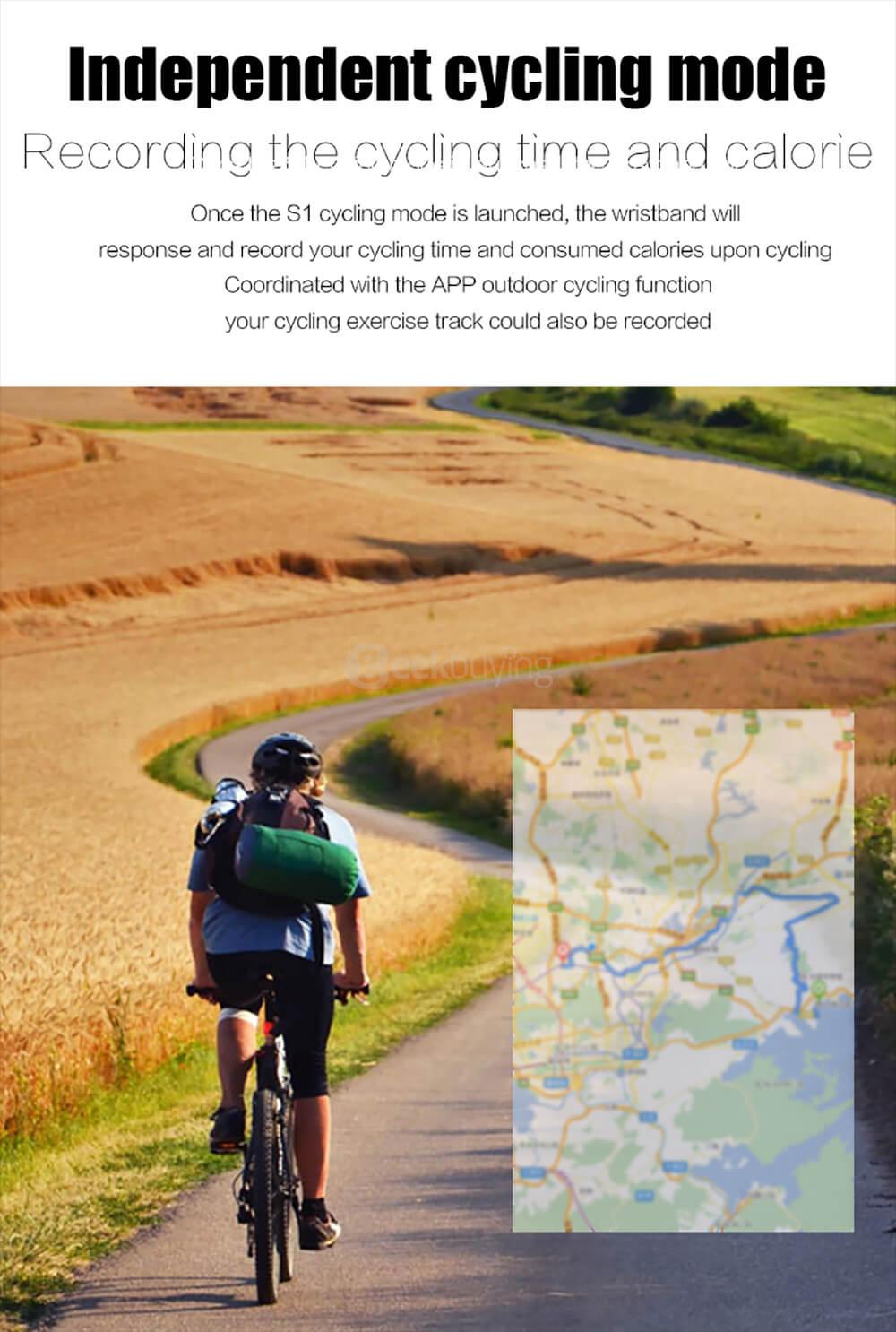 Makibes S2 Bluetooth 4.0 Smart Bracelet Heart Rate Monitor Multi-sport Tracker GPS Movement Information Push IP67 Waterproof For Android iOS - Black