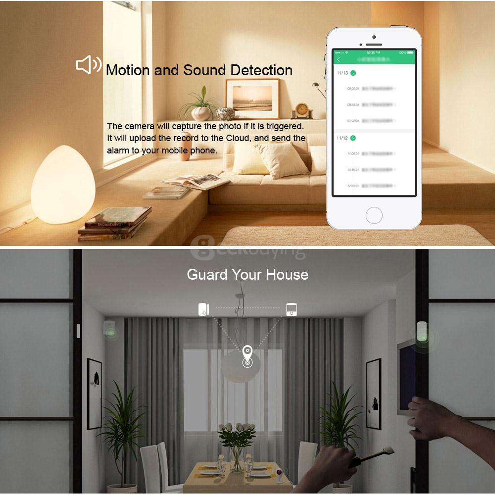 Orvibo SC10W Smart WiFi 720P HD 1.0MP IP Camera Night Vision Motion Sound Detection 113 Degree FOV Playback  -  WHITE