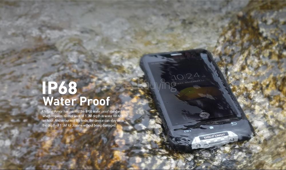 [HK Stock]Ulefone ARMOR IP68 Waterproof 4.7-inch HD Android 6.0 Rugged Smartphone 3GB 32GB MT6753 Octa Core 13.0MP GPS SOS OTG NFC- Black