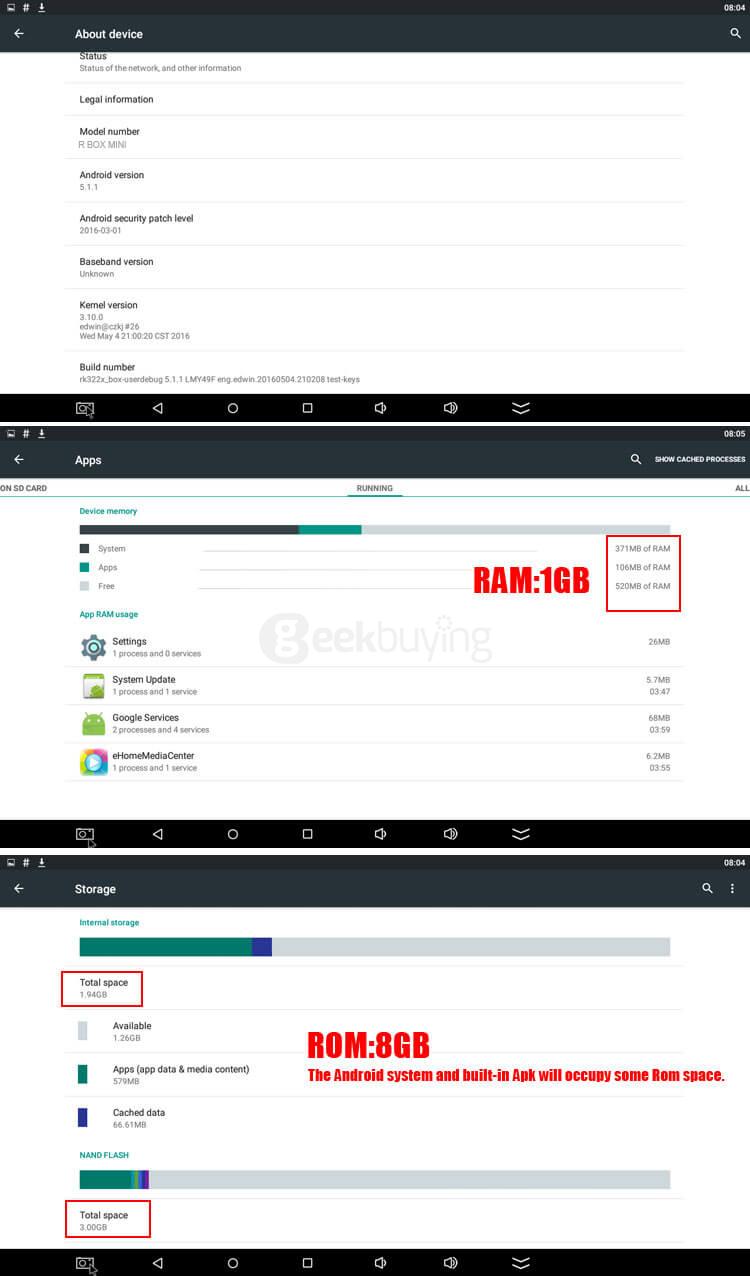 R-BOX MINI RK3229 4K VP9 Android5.1 Smart TV BOX 1G/8G WIFI LAN KODI DLNA Google TV Remote