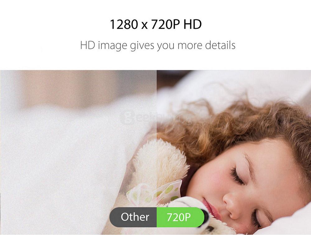 Orvibo SC10W Smart WiFi 720P HD 1.0MP IP Camera Night Vision Motion Sound Detection 113 Degree FOV Playback  -  WHITE